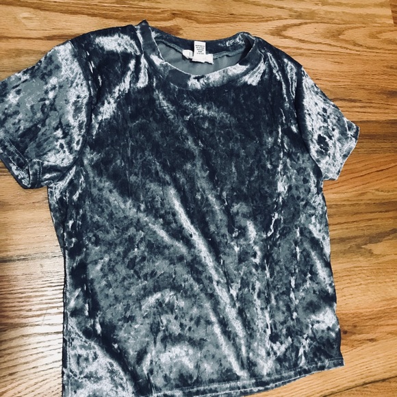 Velvet Blue Crop Top - Picture 2 of 3